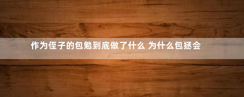 作为侄子的包勉到底做了什么 为什么包拯会对他下手呢